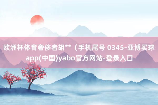 欧洲杯体育奢侈者胡**（手机尾号 0345-亚博买球app(中国)yabo官方网站-登录入口